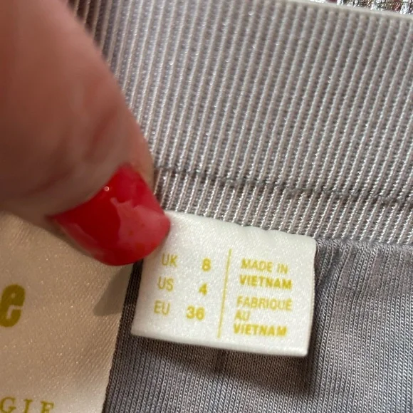 Maeve by Anthropologie Metallic Silver Pleated Midi Skirt - Picture 4 of 8